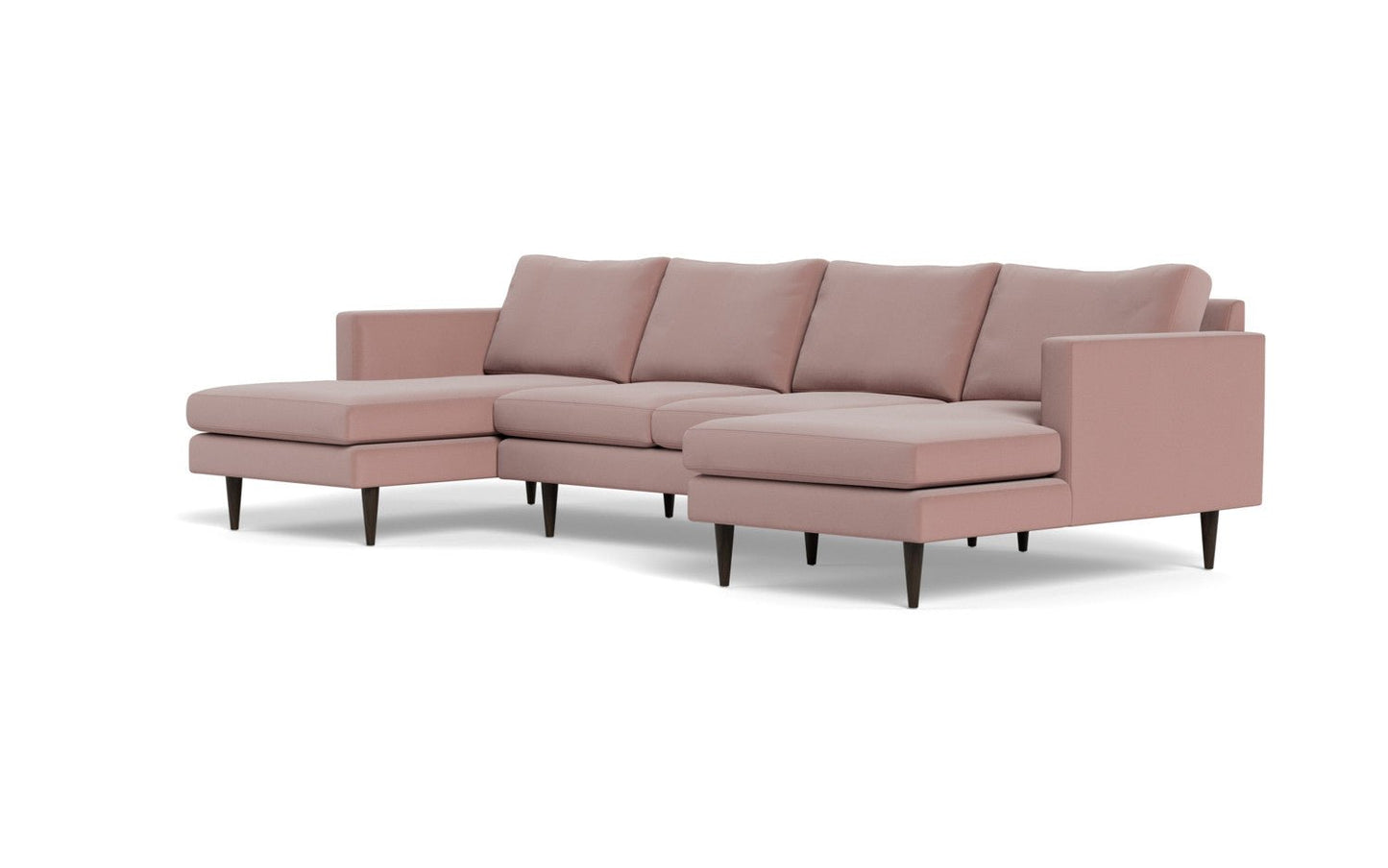 Wallace 126" Untufted Double Chaise U Sectional - Superb Peony