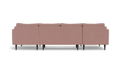 Wallace 126" Untufted Double Chaise U Sectional - Superb Peony