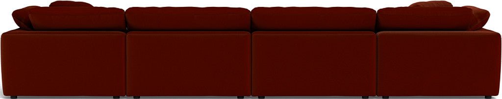 Fluffy 178" 4 Piece Sectional W/Double Otto - Superb Rust