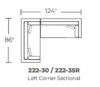 Bonnell 124" Left Corner Sectional - Peyton Slate