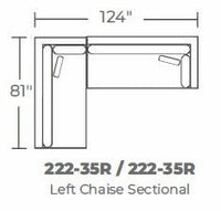 Bonnell 124" Left Chaise Sectional -