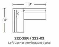 Bonnell Left Corner Armless Sectional -