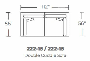 Bonnell 112" Double Cuddler Sofa -