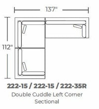 Bonnell 137" Double Cuddler Left Corner Sectional - Peyton Slate