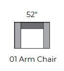 Menchaca 52" Arm Chair - Peyton Slate