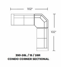 Rosedale 102" Condo Corner Sectional Elliot Sunflower Quick Ship -