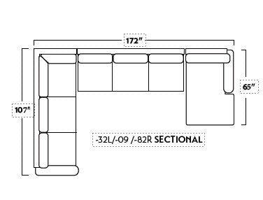 Manor 172" Large Corner Sectional With Raf Chaise - Villa Dove