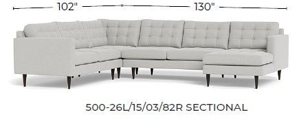 Wallace 130" Corner Sectionals w. Right Chaise -