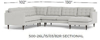 Wallace 130" Corner Sectionals w. Right Chaise -