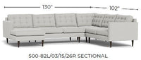 Wallace 130" Corner Sectionals w. Left Chaise -