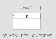 Barton Springs Armless Loveseat -
