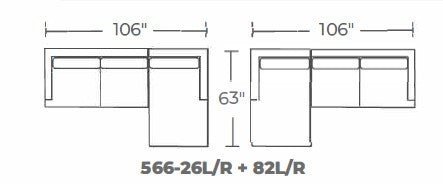 Barton Springs 106" Raf Chaise Sectional -