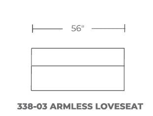 Brentwood 56" Leather Armless Loveseat -