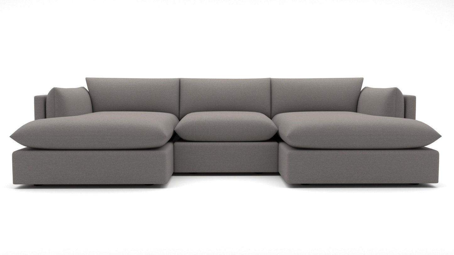 SoCo 132" Double Chaise with Armless Chair - Peyton Slate