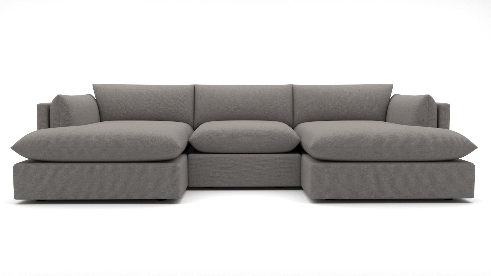 SoCo 132" Double Chaise with Armless Chair - Peyton Slate