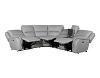 Adrian 6 Piece Stone Leather Power Sectional -