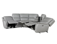 Adrian 6 Piece Stone Leather Power Sectional -