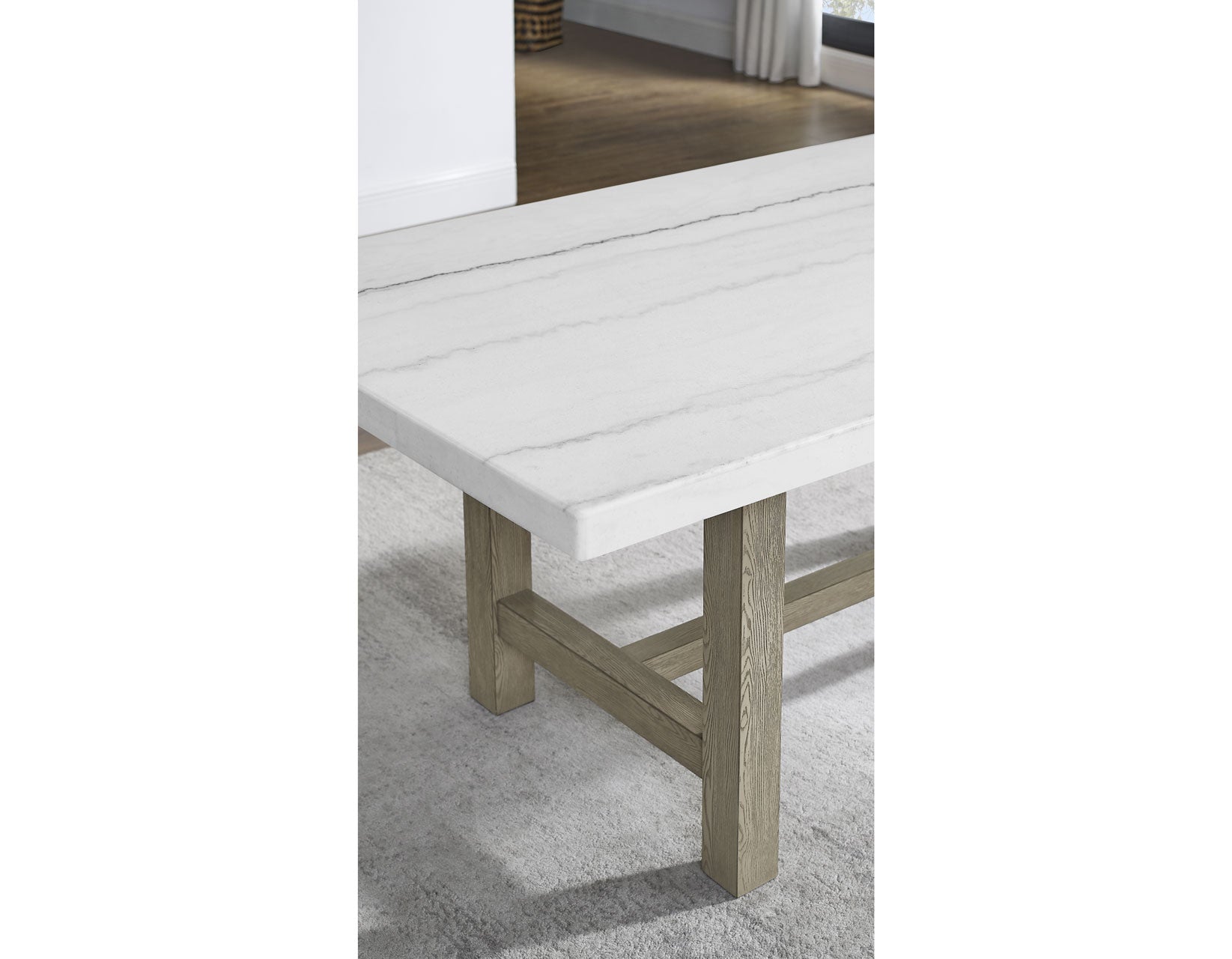 Carley Rectangle Marble Top Dining Table -