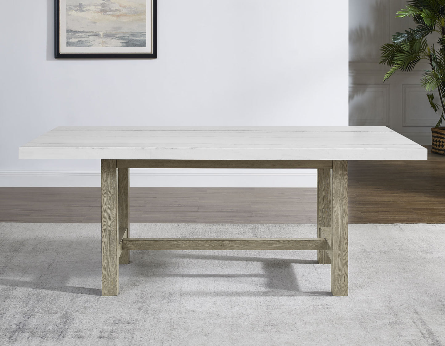 Carley Rectangle Marble Top Dining Table -