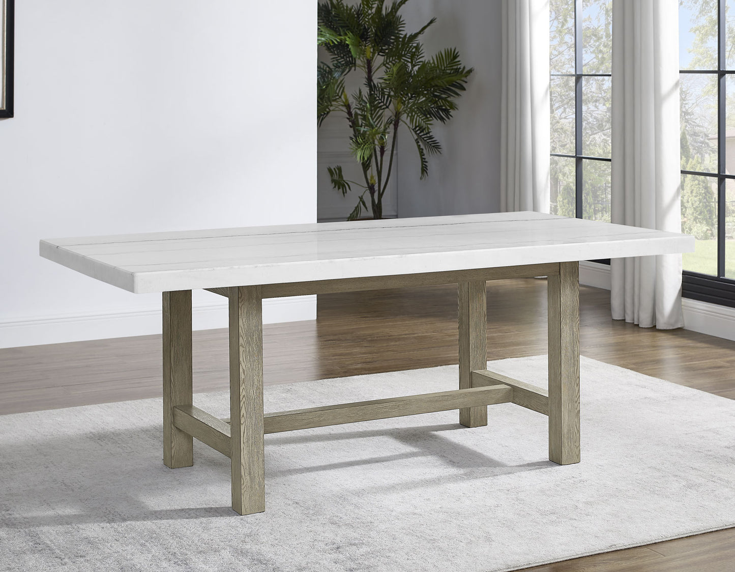 Carley Rectangle Marble Top Dining Table -