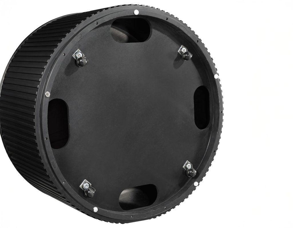 Calvin 36" Round White Black Coffee Table w/Casters -