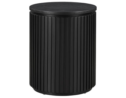 Calvin 18" Round Black End Table -