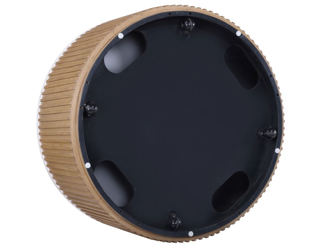 Calvin 36" Round White Marble Top Coffee Table w/Casters -