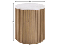 Calvin 18" Round Marble Top End Table -