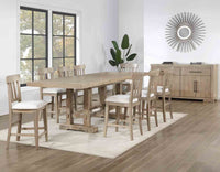 Nara 108" Rectangle Counter Height Table & 8 Counter Stools - Sand