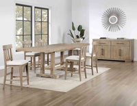 Nara 108" Rectangle Counter Height Table & 6 Counter Stools - Sand