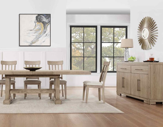 Nara 108" Rectangle Dining Table & 10 Chairs - Sand