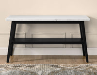 Vienna Black Base White Marble Sofa Table -