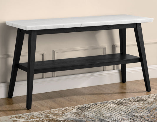 Vienna Black Base White Marble Sofa Table -