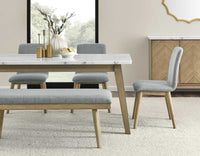 Vienna 72" Marble Top Blonde Dining Table -