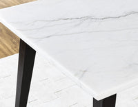 Vienna 72" Marble Top Black Dining Table -