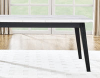 Vienna 72" Marble Top Black Dining Table -