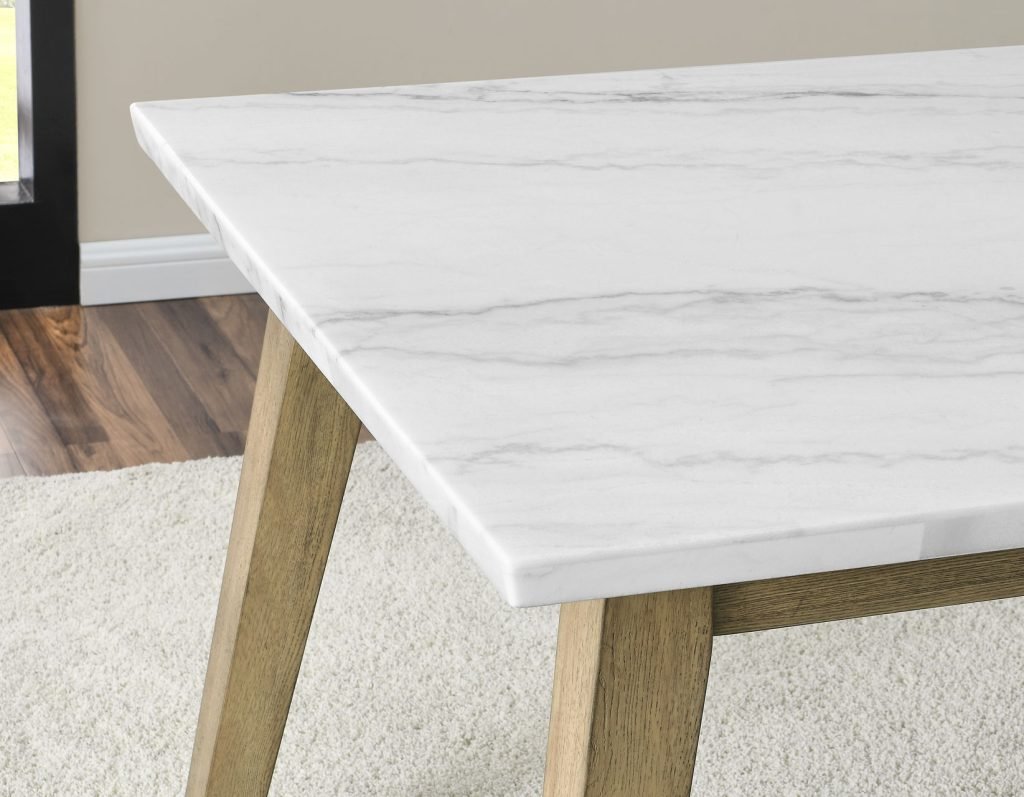 Vienna 72" Marble Top Blonde Dining Table -