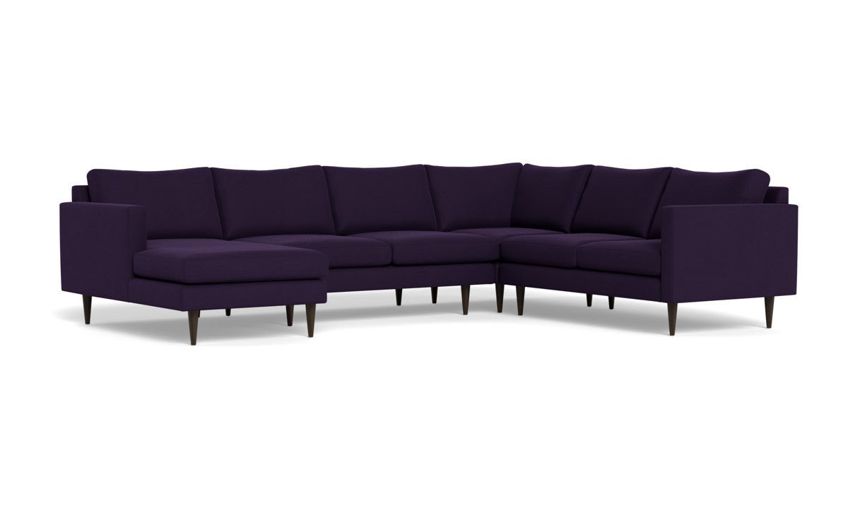 Wallace 130" Untufted Corner Sectionals w. Left Chaise - Superb Amethyst