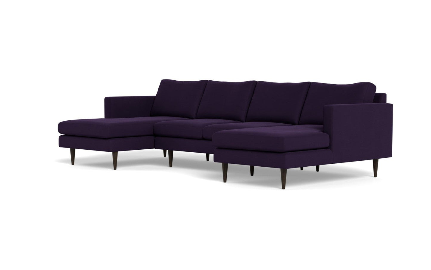 Wallace 126" Untufted Double Chaise U Sectional - Superb Amethyst