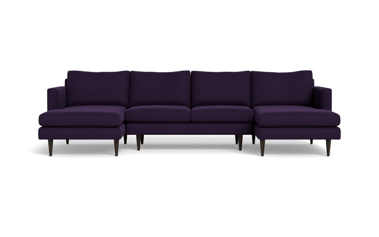 Wallace 126" Untufted Double Chaise U Sectional - Superb Amethyst