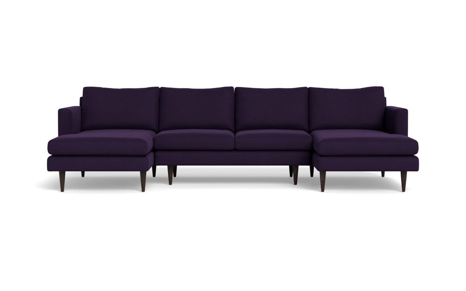 Wallace 126" Untufted Double Chaise U Sectional - Superb Amethyst
