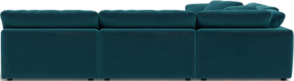 Fluffy 133.5" 5 Piece Sectional W/Ottoman - Superb Peacock