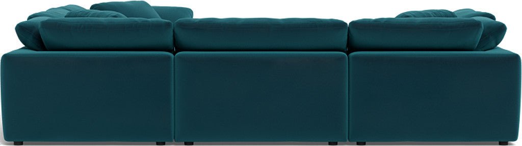 Fluffy 133.5" 6 Piece Sectional W/Ottoman - Superb Peacock