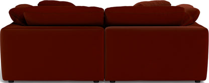 Fluffy 89" 2 Piece Sofa w/Otto - Superb Rust