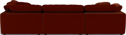Fluffy 133.5" 4 Piece Sectional w/Otto - Superb Rust