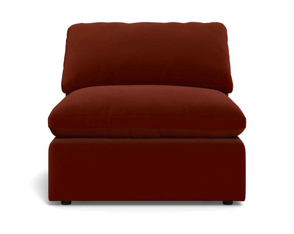 Fluffy Small Armless Chair - Superb Rust