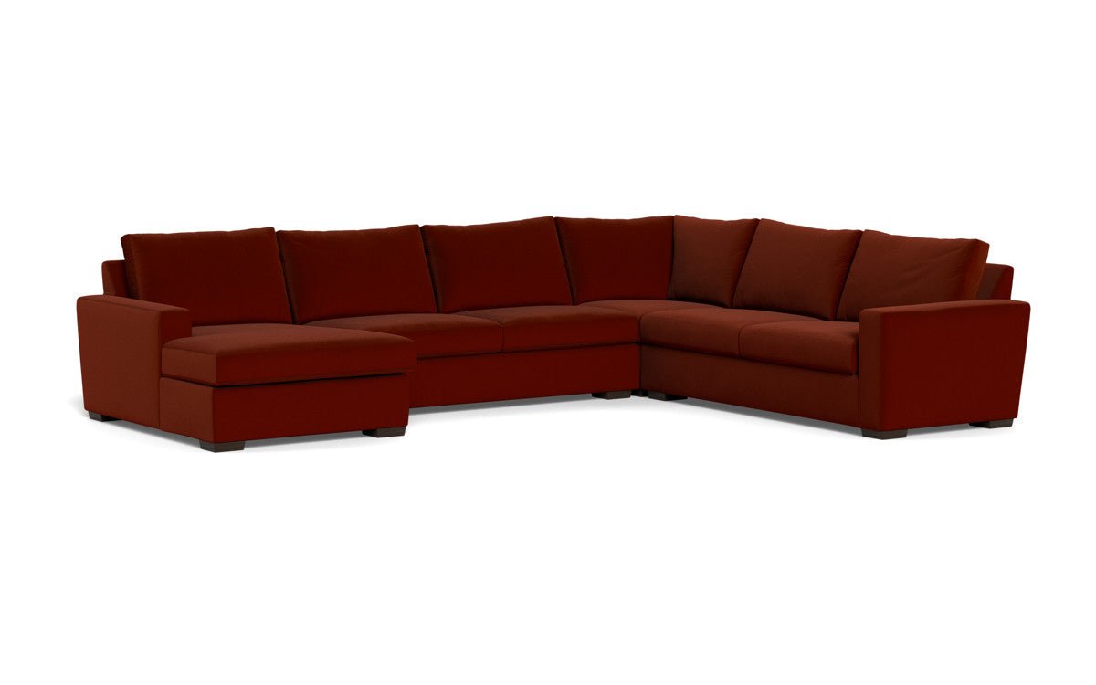Mesa 156" Corner Sectionals w. Left Chaise - Superb Rust