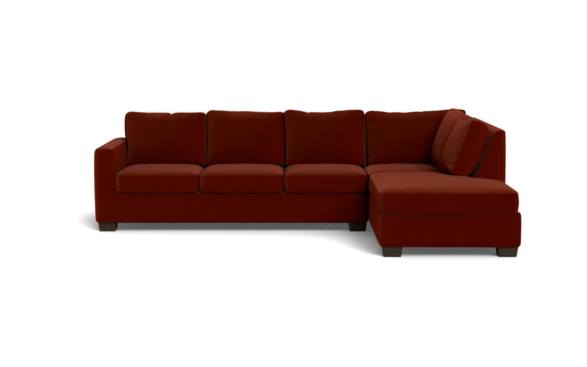 Track 121" Right Chaise Sleeper Sectional - Superb Rust