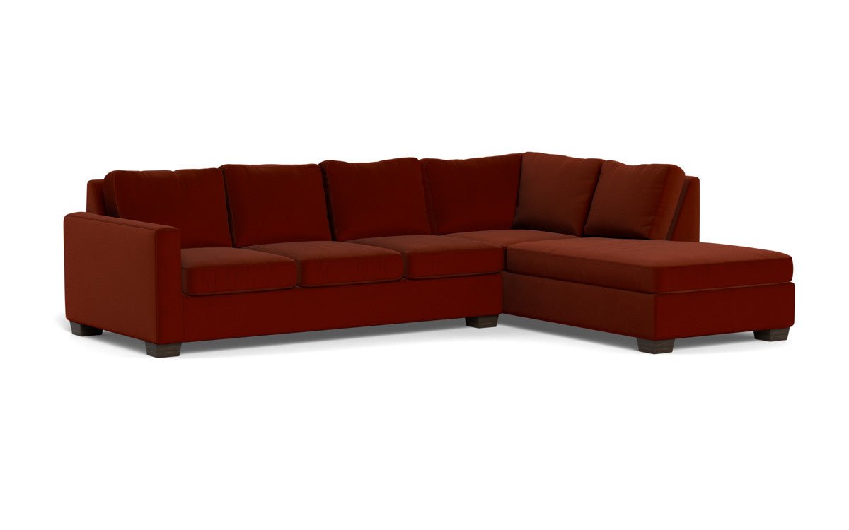 Track 121" Right Chaise Sleeper Sectional - Superb Rust