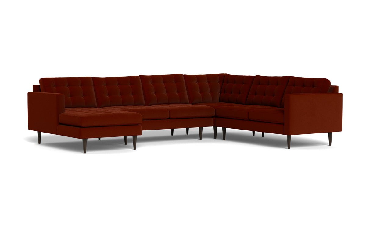 Wallace 130" Corner Sectionals w. Left Chaise - Superb Rust